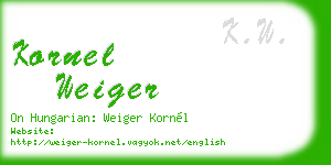 kornel weiger business card